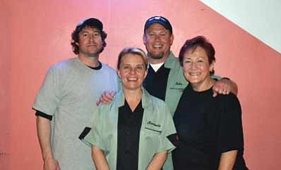 From left to right: Iron Turds members Scott Amirault, Clarinda Vail, John Vail and Yvonne Trujillo. The team won the end of the Four Roller’s bowling season first half. Submitted photo