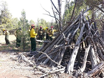 Firefighters monitoring the Rock Fire and patrol boundary roads. Photo/USFS