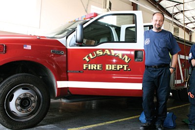 Greg Brush was sworn in as Tusayan Fire Chief Sept. 2. Loretta Yerian/WGCN