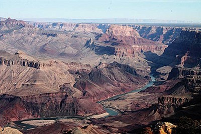 A portion of the Colorado River flowing through the Grand Canyon. Non-commercial river permits are now available Loretta Yerian/WGCN
