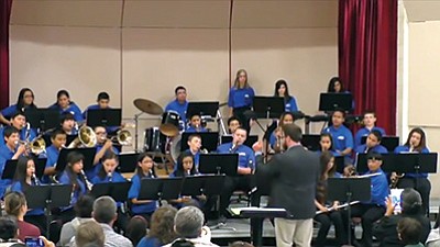 Band Director Bently Monk directs the Grand Canyon School band. Photo/courtesy of Grand Canyon School Videography