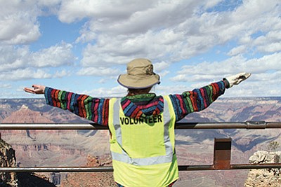 A student from Johnson State College in Johnson, Vermont spent a week in February volunteering with Grand Canyon's Alternative Spring Break program. Photo/Sarah Lechich