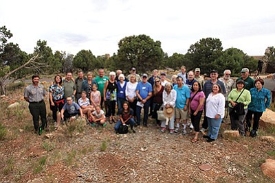 Family members, National Park Service and members of the Grand Canyon Historical Society gather at Desert View in Grand Canyon to remember the 128 victims of the June 30, 1956 plane crash that happened over the Grand Canyon. Photo/Wayne Ranney