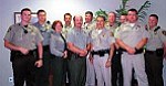 Representing the local law enforcement community are (from left) newly-assigned Sheriff¹s Deputy Robert Gambee; Grand Canyon South Rim Supervisor Mike Archer; Deputy Chief Ranger Sherrie Collins; Ranger Bob Blasi, Fire Protection Officer on the Tusayan Ranger District of the Kaibab National Forest; Grand Canyon Chief Ranger Chris Pergiel; Sgt. Jeff Brownlee of DPS; Lt. Jim Girard of DPS; Deputy Joe Driscoll of the County Sheriff¹s Office; Bob Rantz of the Williams Ranger District of the Kaibab National Forest; DPS Officer Shawn Shields and Coconino County Sheriff Bill Pribil.
