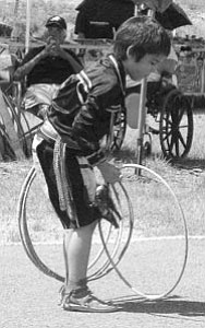 A hoop dancer performs in Tusayan on Labor Day weekend.