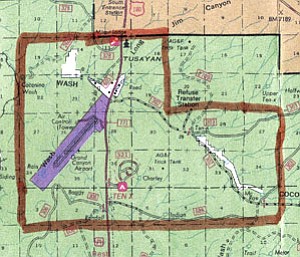This map shows the proposed boundaries of an incorporated Tusayan.