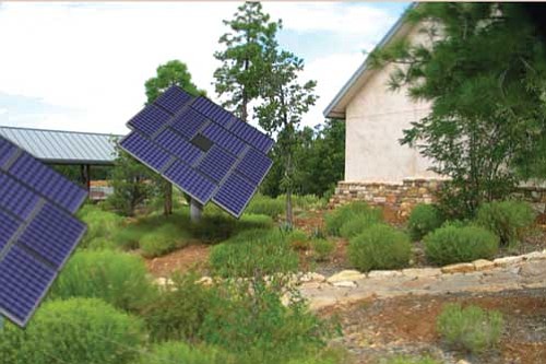 Artist’s rendition of the solar panels to be installed at Canyon View Information Plaza’s visitor center.