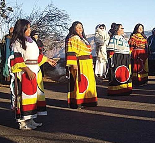 <br>Submitted Photo<br>
Members of the Havasupai Tribe welcome the 13 Indigenous Women delegation Dec. 2.