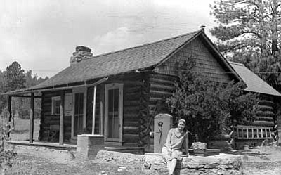 <br>Photo/NPS<br>
The land around Hull Cabin, pictured above in 1929, was established by the Hull brothers around 1800.