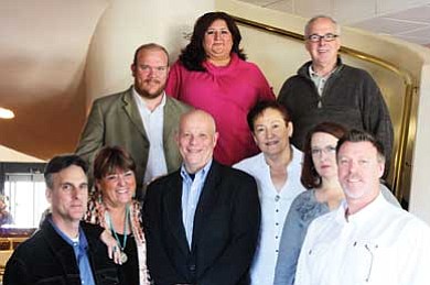 Ryan Williams/WGCN<br>
The 2011 Grand Canyon Chamber of Commerce Board. Pictured top row: Board President Mike Rock, Josie Bustillos and Mike Freeman. Bottom row: John Tatham, Outging Board President ClayAnn Cook, Chamber Director Norm Hannah, Yvonne Trujillo, Julie Aldaz and Brent Kok. Not pictured is Bess Foster.