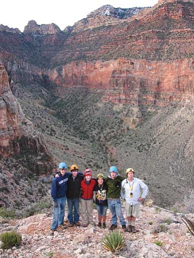 Photo/NPS<br>
The Bigfork High School Cave Club with their sponsor Hans Bodenhamer in Grand Canyon.