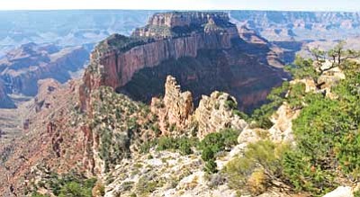 Michael Quinn/NPS<br>
Cape Royal on the North Rim provides a panorama up, down and across the Canyon.