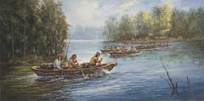 Courtesy photo<br>
Homeward Bound by Gerry Metz depicts the Lewis & Clark Expedition, part of the “Early West Storyteller” exhibit on display at the Phippen Museum of Western Art through July 7.