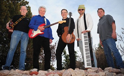 Les Stukenberg/The Daily Courier<br>
Former Grass Roots lead guitarist Terry Furlong has formed a tribute band to honor the tunes his former group made famous in the 1960s and ’70s. The band includes, from left, Paul Spradlin, Furlong, James Wyatt, Jackson Rauch and Scott Ellis

