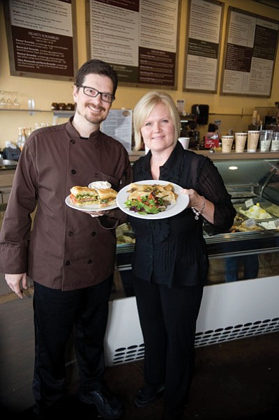 Photo by Les Stukenberg <br>
Owners Jamey and Andrea Mauk at Cuppers Bistro, 258 Lee Blvd. in Prescott.
