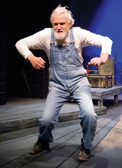 Les Stukenberg/The Daily Courier<br>
Herb Voss (as Grandpa) dances during a dress rehearsal for the Prescott Center of the Arts' production of "Grapes of Wrath" Monday, Feb. 23.