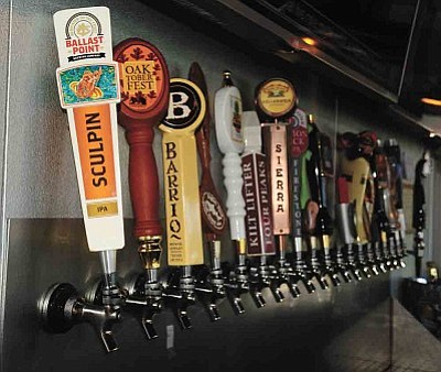 Over 26 beers on tap at The Hungry Monk in the Firehouse Plaza in Prescott Wednesday, Sept. 16.