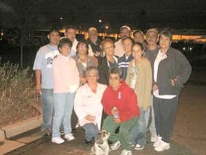 The Salazar, Lopez and Sanchez families walked in rememberance of Angela Guzman and Flora Lopez who died from breast cancer.  Beatrice Sanchez on the right is currently battling breast cancer.