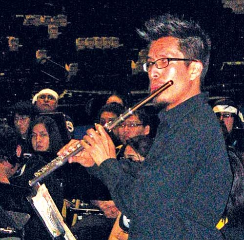 World-class flutist Jerome Jim was the featured guest artist at the recent Diné Band Concert Fest in Chinle. Jim wowed the crowd of with his solo presentations during the two-day music conference.