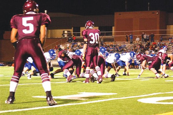 <i>Courtesy photo</i><br>
The Winslow Bulldogs in recent football action. After suffering their first loss of the season to Snowflake last Friday, the Bulldogs fell to 2-1 for the season. Their next game will be against the Ganado Hornets in Ganado on Friday.