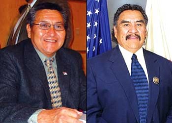 Navajo Nation Vice President Ben Shelly and Speaker Lawrence T. Morgan.