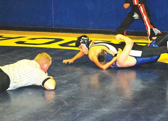 Kevin Tso goes for the fall during one of his matches.