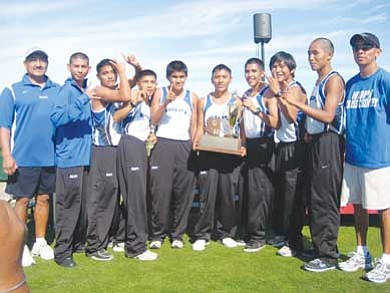 Stan Bindell/NHO <BR>

The Hopi High boys state championship team won their 21st consecutive state cross country championship on Nov. 6. Justin Secakuku won the individual state title with a time of 16:12:54. Coach Rick “The Legend” Baker noted that Hopi hadn’t won an individual title since 2001. “It was a good team effort,” he said.