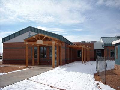 The Dennehotso multipurpose building houses the community chapter house, post office and senior citizens center. The $1.9 million facility has been in development since 1998, when it was originally planned as a stand-alone senior citizens center. Funding from the Navajo Nation, state of Arizona, state of Utah, Navajo Abandoned Mine Lands and the Dennehotso Chapter made the facility a reality. (Photo/George Hubbard)