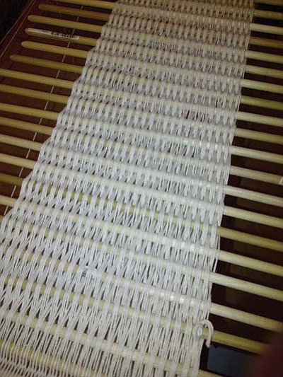 Rosanda Suetopka Thayer/NHO<br>
A close up of the loom where students worked on making belts.
