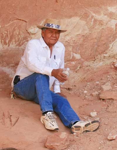 Norman Stevens pauses in a side canyon of the Paria River after showing clients Anasazi pictographs, petroglyphs and metates. Submitted photo