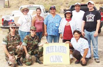 The rabies clinic team was made of representatives from Indian Health Service’s Office of Environmental Health and Engineering, the Centers for Disease Control and Prevention, Hopi Veterinary Services, and the Community Health Representatives. Submitted photo