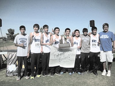 The 2012 Hopi High boys cross country team. The team won a record 23rd state championship Nov. 3. Submitted photo