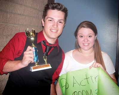 Winslow High School State Speech Champions, Emmett Foster and Brittany Fischer. The two competed at the Winter Trophy Tournament In Glendale, Ariz. conducted at Cactus High School Nov. 30 and Dec. 1. Todd Roth/NHO