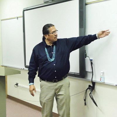 Lorenzo Max, a Navajo traditonal practitioner, gives his presentation on reconnecting with self. Submitted photo