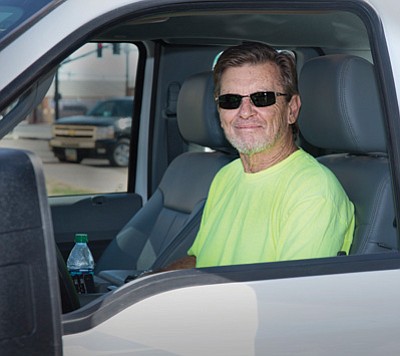 Winslow Public Works Director Scott Lancaster sits in his truck. Photo/Todd Roth