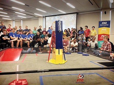 The Winslow High School Robotics group prepares for competition at Arizona State University for the opening of First Tech Challenge, a state-wide competition. Bulldog photo