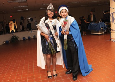 Hopi High School Homecoming Queen Ryesa Howato and King Adam Laban enjoy the festivities. Photo/Stan Bindell