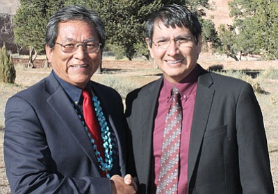 Russelle Begaye (left) and his running mate Jonathan Nez (right) won the Navajo Nation Presidential election April 21. Submitted photo