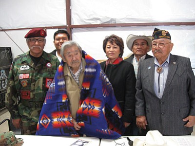 From left: Leslie Dele, Richard George, Richard George, Eunice Begay, Gilbert Chee and Harold Dayzie Sr. Photo/Tyler Tawahongva