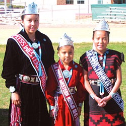 On the Right is Miss Western Navajo 06-07 Tasheena Tisi, Center Lil' Miss Western Navajo 06-07 Shenaira Sloan, and Left Lil' Miss Tonalea 06-07 Shania Begay (Courtesy photo).
