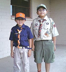 Scouts Naakaii Nalaheh Smith and Kinlichiinii Ashkii John (Photo by Beverly Smith).