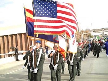 The Hopi JROTC cadets march in honor of Dr. Martin Luther King Jr. in Albuquerque, N.M. (Courtesy photo)