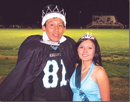 Greyhills Academy Homecoming King and Queen, Trent Nells and Charise Charley.