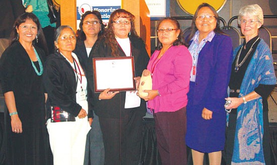 <i>Photo courtesy of J. Luna</i>
<br>At right: Pictured from left to right: Jolene Luna, Janie Beaver, Maxine Peshlakai, Glennetta Jake-Henio, Pearl Alonzo, Beverly J. Coho and Carolyn Finster. Not pictured: Marlene Martinez.