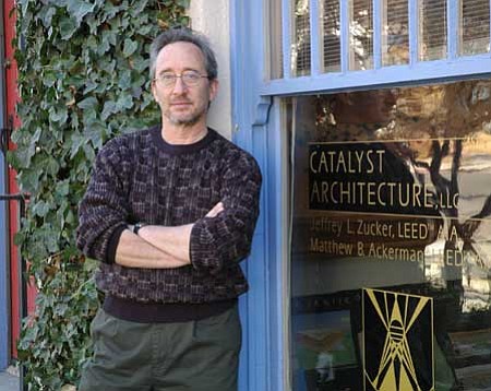 Jeffrey Zucker studied architecture more than 30 years ago under reknowned architect Paolo Soleri. Now Zucker has returned to Arcosanti as architect in residence.<br>
<i>TribPhoto/Heidi Dahms Foster</i>