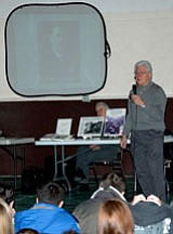 Stephen Nasser speaks to students at Prescott Valley Charter School Friday about his experiences during the Holocaust.<br>
TribPhoto/Cheryl Hartz
