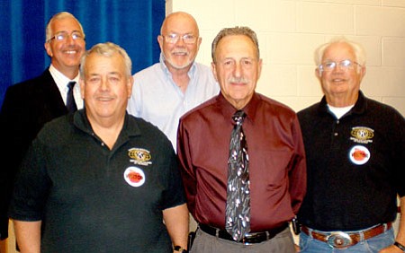 From left are LTS Principal Michael DeRois; Kiwanis members Jim DeVos and Steve Parker, HUSD Supt. Henry Schmitt; and Kiwanis member Bob Darnell.<br>
Courtesy photo