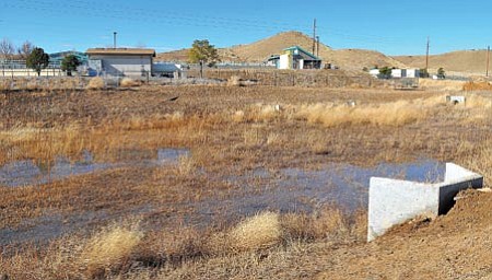 The Prescott Valley wastewater treatment facility recently had a sewage spill caused by the rain and snow that blanketed the tri-city area last week.<br>
Photo courtesy of Matt Hinshaw/The Daily Courier