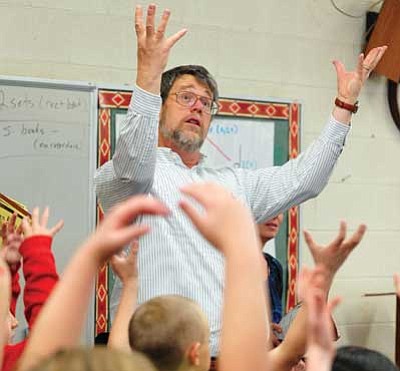 Photo courtesy of Les Stukenberg/The Daily Courier
Humboldt Unified School District elementary music teachers like Dave Newman don't know what next year will bring after the school board voted to cut half the music classes from elementary schools for the 2010-11 school year.