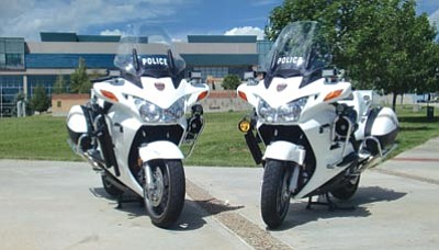 Prescott Valley police bought two new police motorcycles with grant money from the Arizona Governor’s Office on Highway Safety.<br>
Photo courtesy the Prescott Valley Police Department